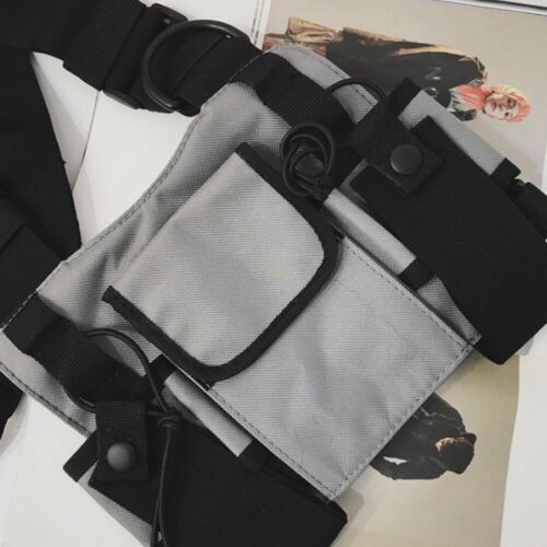 Vest Chest Rig Bag Hip Hop Functional Tactical Harness Chest Waist Pack Nylon - Picture 11 of 12