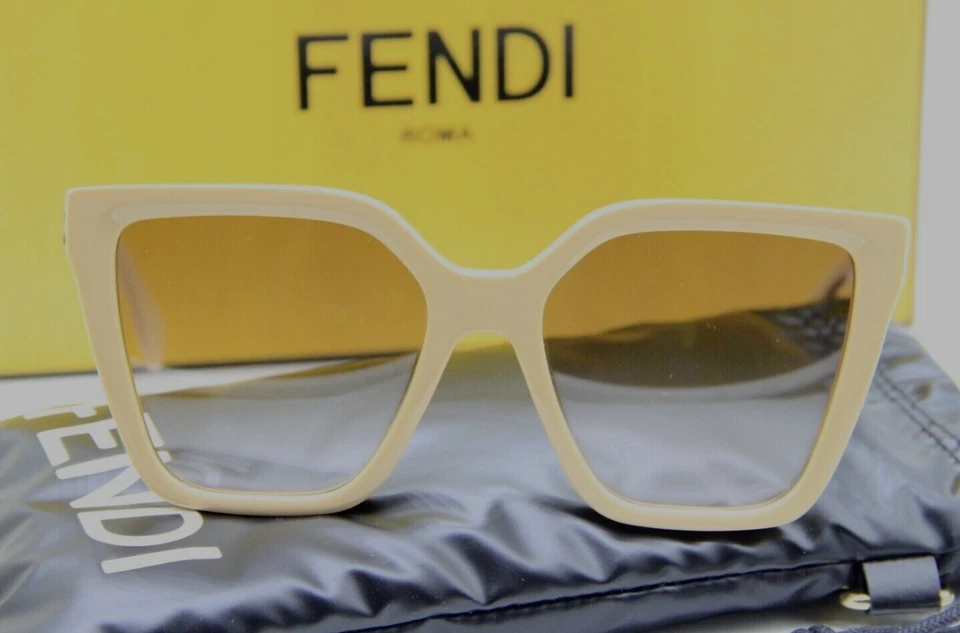 NUEVAS GAFAS DE SOL FENDI FE 40086I 72F BEIGE CON LENTES MARRONES DEGRADADAS AUTÉNTICAS 55-18 Foto 2 de 4