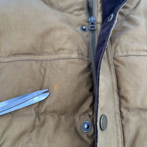 LL Bean Vest Mens Medium Brown DOWNTEK Insulated Puffer Full Zip Corduroy Trim - Picture 5 of 13