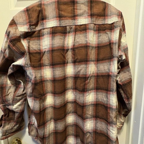 Camicia di flanella Field & Stream L a quadri con bottoni manica lunga marrone marrone chiaro uomo - Foto 3 di 3
