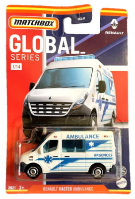 Matchbox Renault Master Ambulance 7/14 Global 1:64 Modellauto Sanitäter Rettung