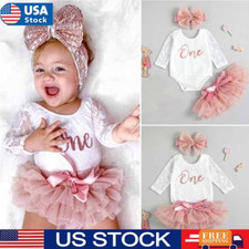 Summer Baby Girls 1st First Birthday Outfit Cake Smash Tutu Skirt Top Outfits