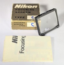 NIKON F/F2 "C" FOCUSING SCREEN w/CASE, BOX INSTRUCTIONS EXCELLENT PLUS COND