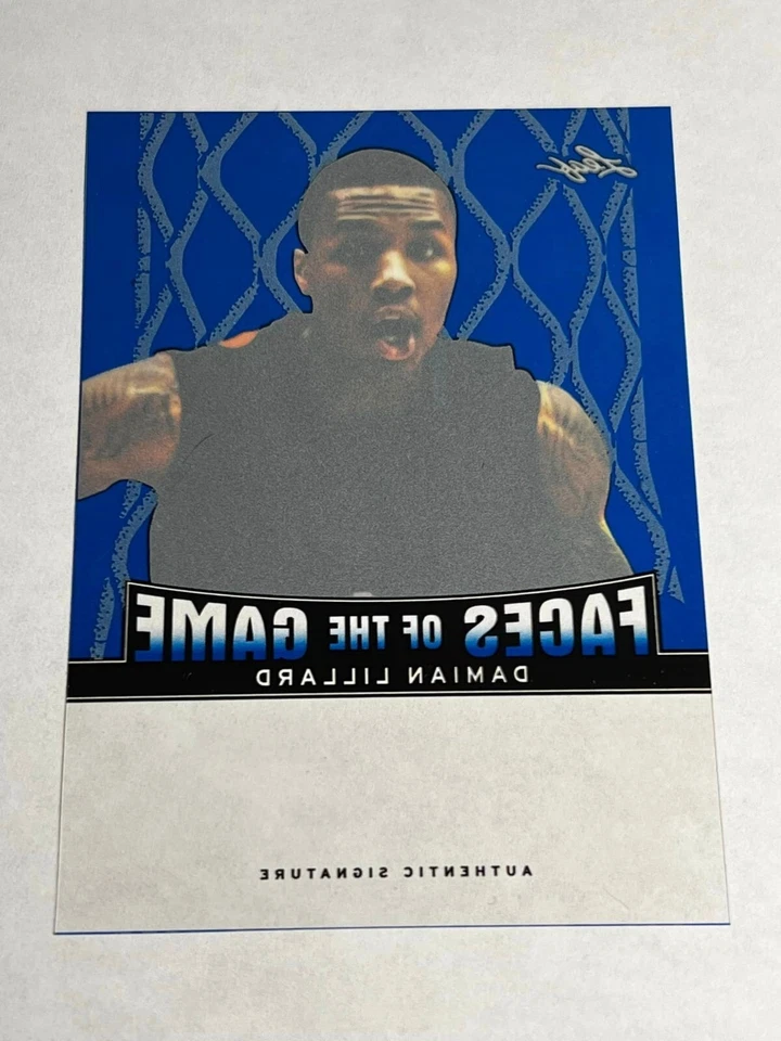 2012 Leaf Metal Blue Holo Faces of the Game MISSING AUTO & #/25 Damian Lillard - Image 2 of 2