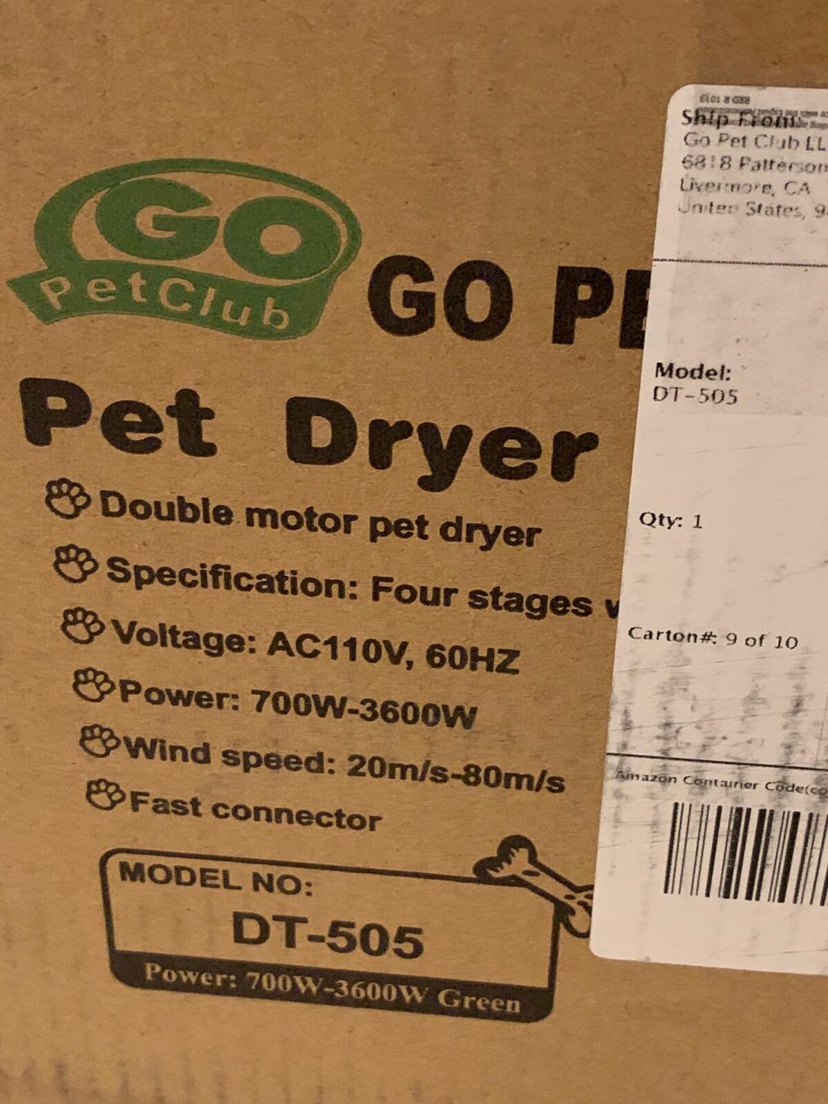 go pet club dryer