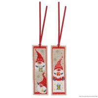 "Vervaco Lesezeichen Kreuzstichset \"Weihnachtsgnom 2Er Set\", ZäHlmuster"