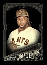 2018 TOPPS ALLEN GINTER X BASEBALL BASE CARD #166 Johnny Cueto Giants