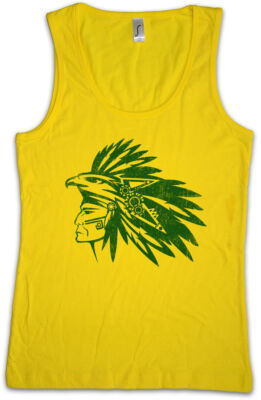 AZTEC WARRIOR Damen Tank Top Indian Chief Chieftain Feather Headdress Howgh