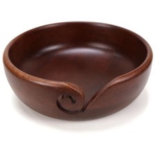 Iconikal Large 8-inch Wood Yarn Bowl - for Holding Cakes, Skeins, or Balls