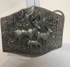 Siskyou Belt Buckle Vintage Deer 1989 Made in USA Oregon Collectable Rare