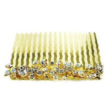 Hair Comb Austrian Rhinestone Crystal Hairpin Bridal Wedding Gold Clear 1-11