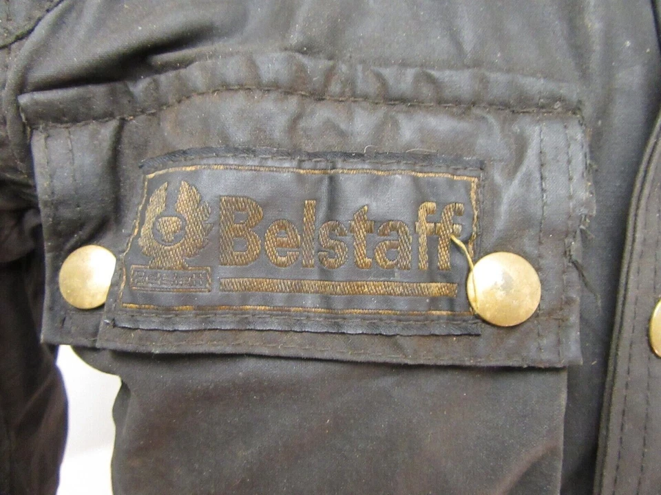 CHAQUETA DE MOTO VINTAGE AÑOS 80 BELSTAFF TRIALMASTER PRO ALGODÓN ENCERADO TALLA S Foto 3 de 4