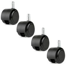 Chromcraft Black Soft Tread Casters For All Floors Set of 4