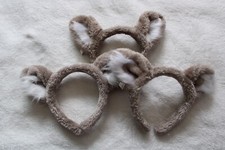 Great Wolf Lodge Ears Headbands Lot of 3 Gray Fuzzy