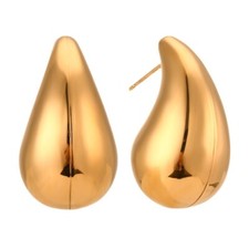 Women Teardrop Earrings 18K Gold Plated Hypoallerg Stainless Steel Hoop Earrings