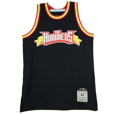 The Hundreds Mitchell & Ness Small Jersey Black Red Yellow Atom Bomb NWT