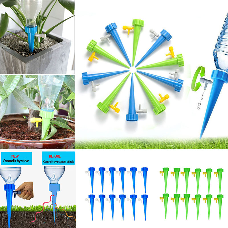 4-24X Plant Water Funnel Self Watering Spikes Slow Release Control 