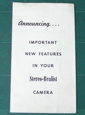 Stereo-Realist Camera -- Double Exposure Control -- Instruction Manual