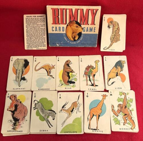 Vintage Animal Rummy Card Game by Whitman Puiblishing Co 45 Cards w Rules  USA | eBay