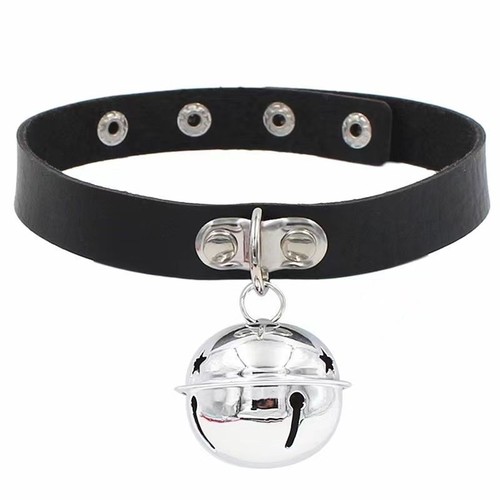 Collana girocollo uomo donna punk gotico pelle nera punta rivetto o ring collare - Foto 25 di 49