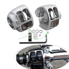 Chrome Handle Bar Hand Control Switch Housing Cover For Harley Dyna Sportster