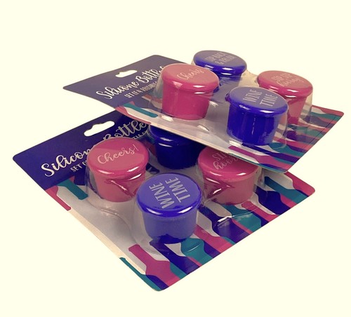 Tapones herméticos de silicona reutilizables para botellas de vino novedad tapones de vino 8 quilates - Imagen 5 de 6