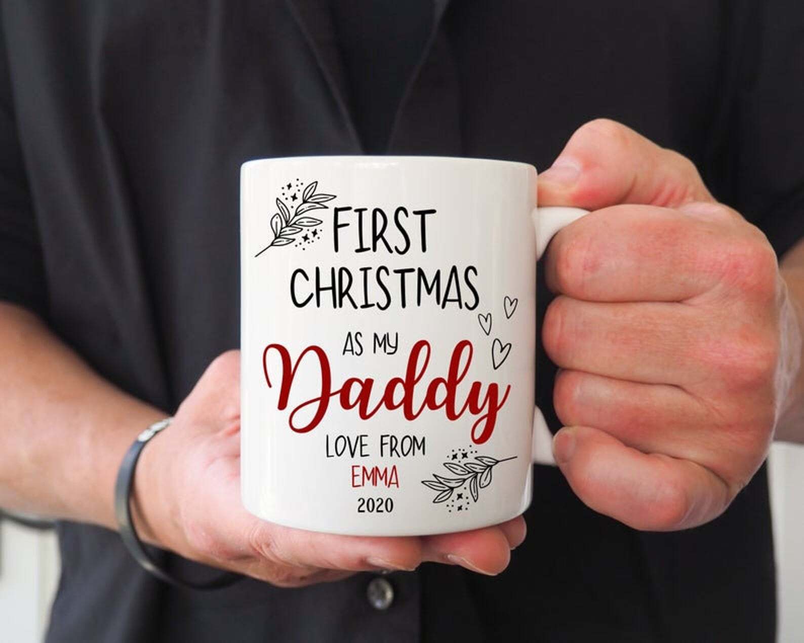 Daddy First Christmas Mug Cup Daddy 1st Christmas Present 2021 New Dad Gift Gift