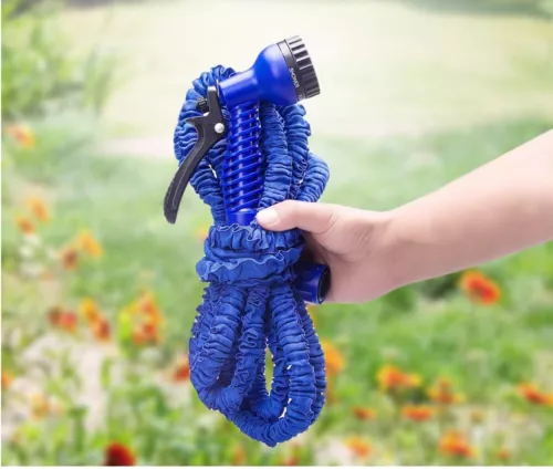 100ft blue expandable garden hose flexible pipe expanding spray gun heavy duty image 6
