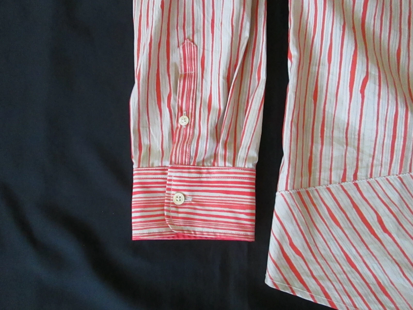 Camicia elegante uomo Bottega Veneta asimmetrica RIGHE rosso bianco grigio 54 cotone