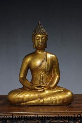 11.2'' Thailand Buddhism temple bronze Gilt Stupa Sakyamuni Shakya