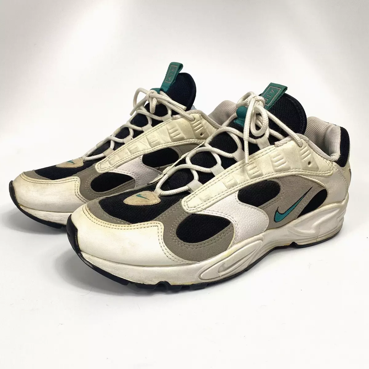 VTG 1995 Nike Running Shoes Men's Size 9.5 / 10 White Teal Black