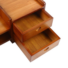 Sturdy Bamboo Monitor Stand Riser with Drawer - Space-Saving Organizer