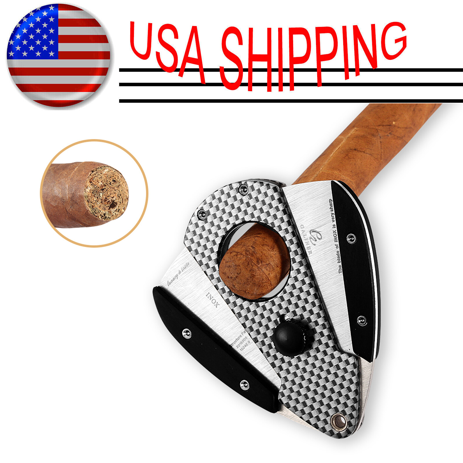 Galiner Cigar Cutter Knife Double Sharp Blade Guillotine Scissors With Gift Box