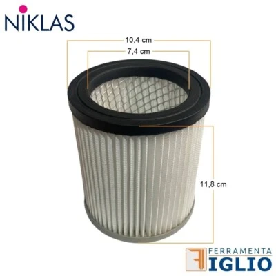 Filtro Hepa di Ricambio per Bidone Aspiracenere Niklas Nerone 10 Litri