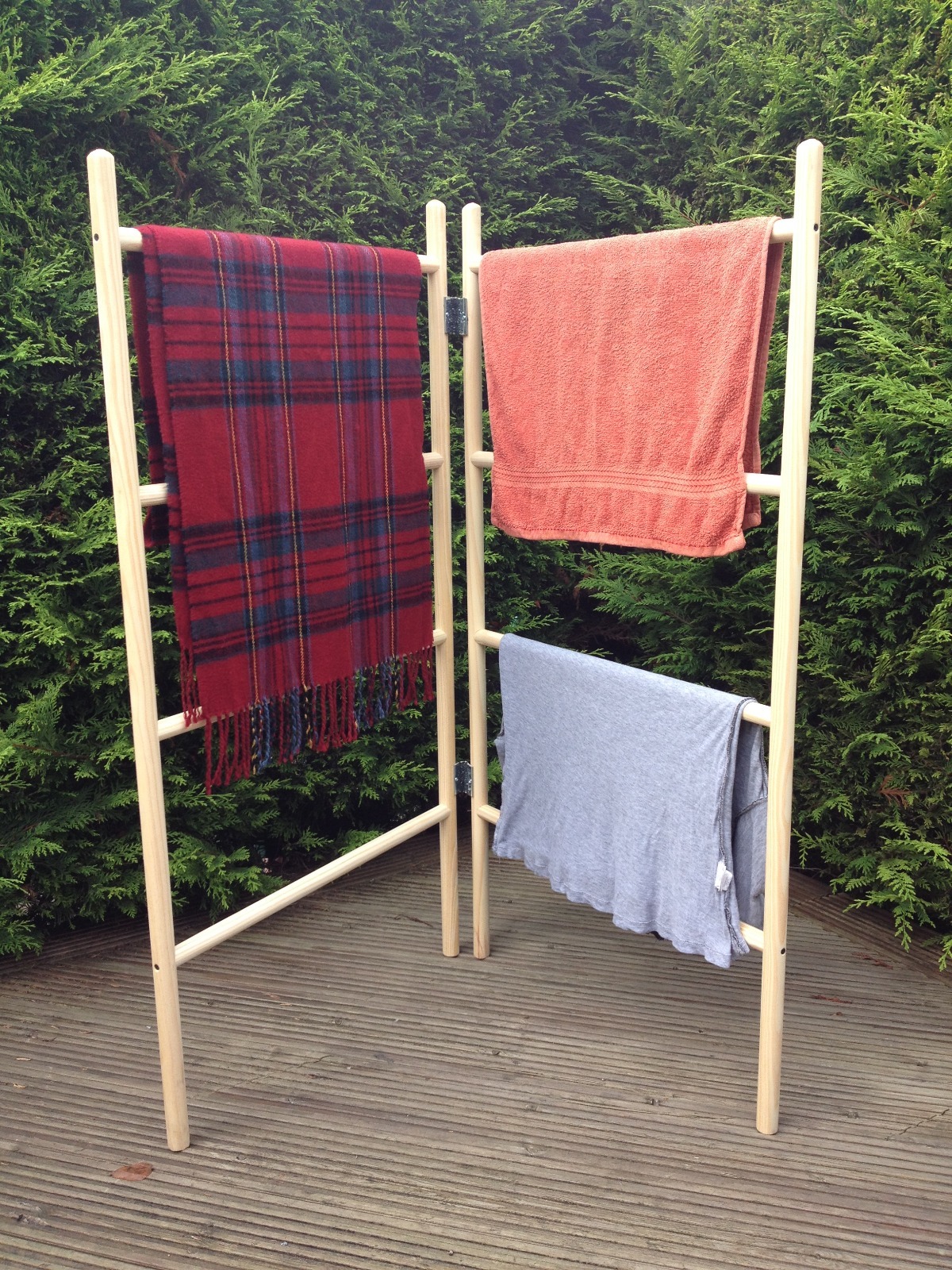 WOODEN AIRER two panel, sturdy, traditional, pine wood clothes airer