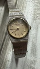 Vintage Seiko Watch Women Gold Two Tone Round 5420-0129 7.5" w/ Safety Chain