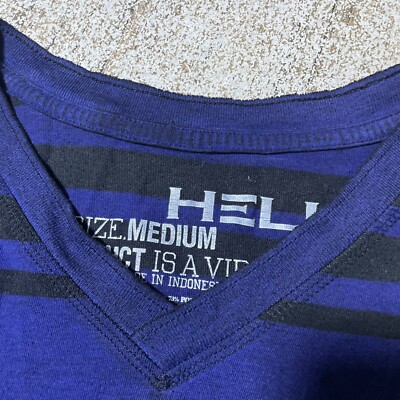 Helix Striped V Neck Tee Shirt Mens Size M #28108 | eBay