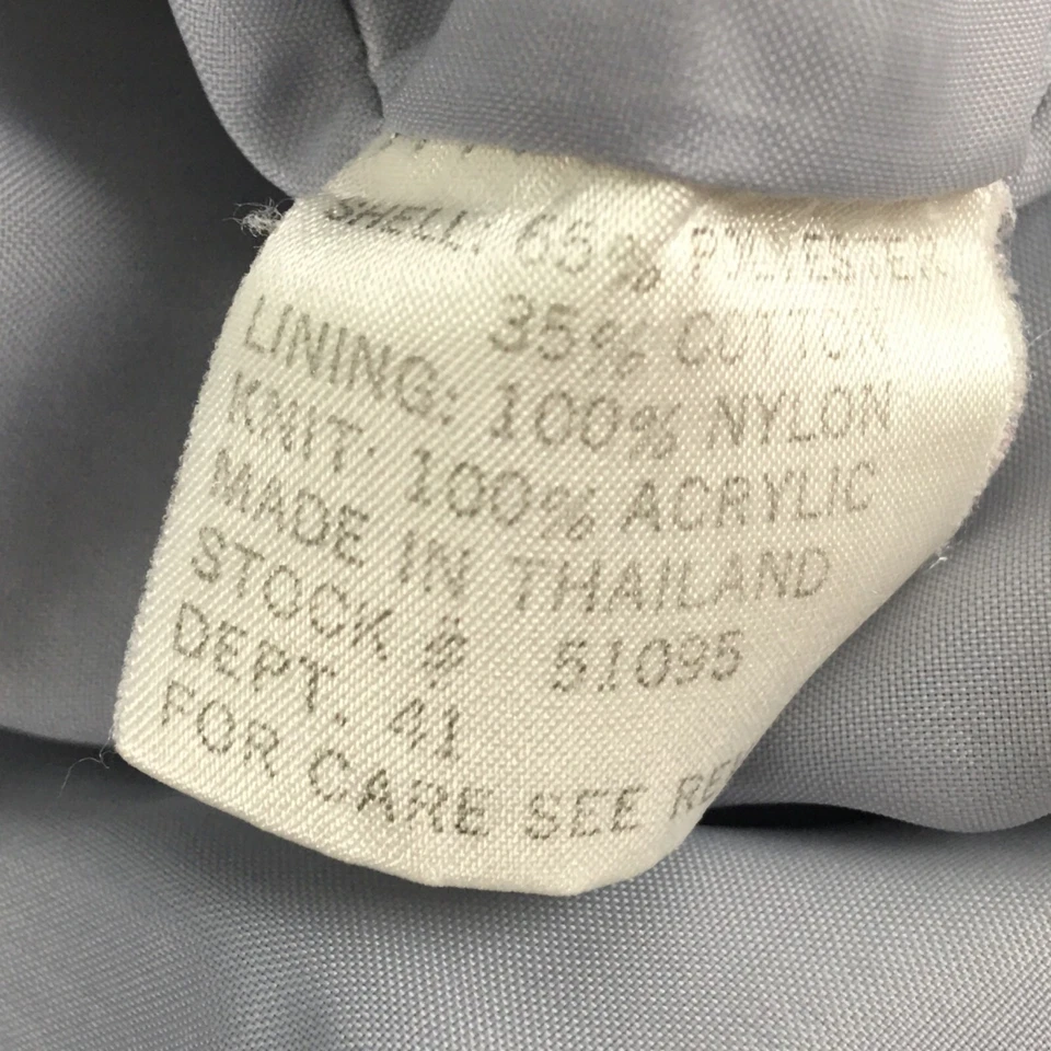 Vintage Trader Bay Mens Jacket Large Gray Zipper Front Racer 80s Retro - Image 4 of 4