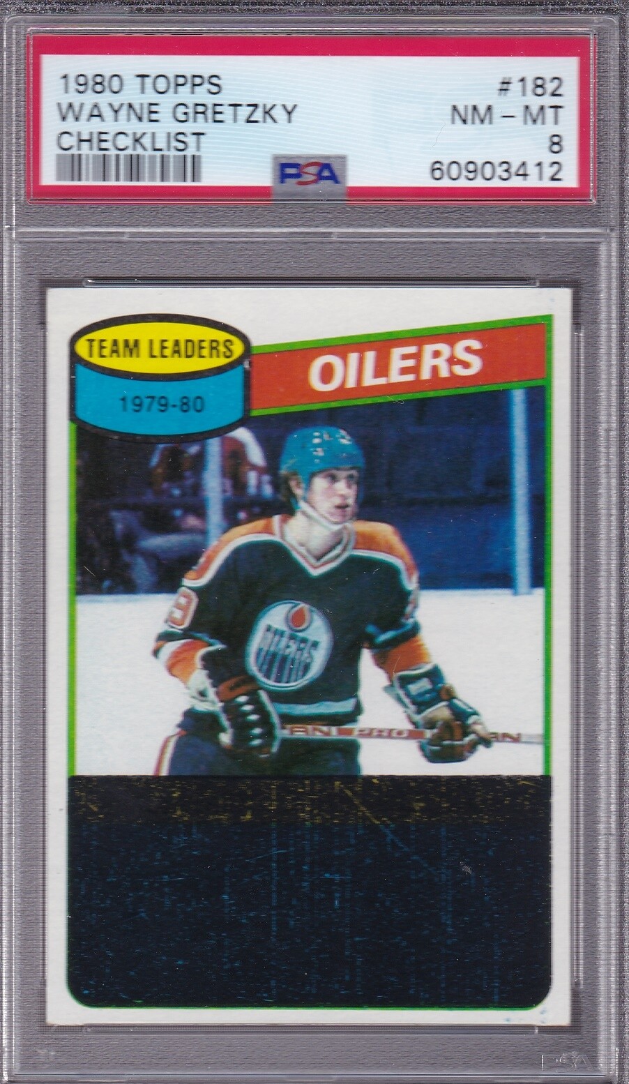 1980 Topps #182 WAYNE GRETZKY CHECKLIST PSA 8 NM/MT Ed OILERS  2ND YEAR CENTERED