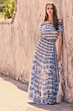  Eliza J Floral Print Off Shoulders Long Dress  Sz 6   $178  *125 