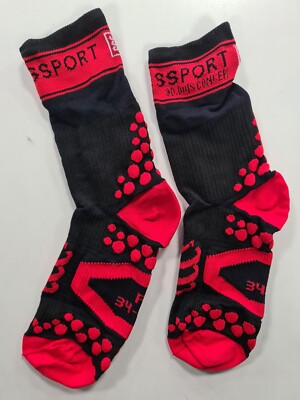 Compressport V2 Pro Rennrad Socken, Radfahren, Unisex, rot / schwarz.