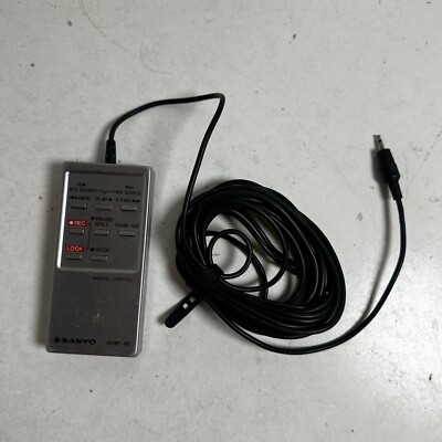 Vintage Sanyo VRM-48 Silver Wired Remote Controller for Video recording devices