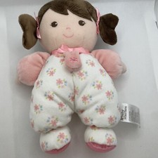 Baby Starters Pink First Doll Plush 9" Soft Baby Brunette Rattles SWEET