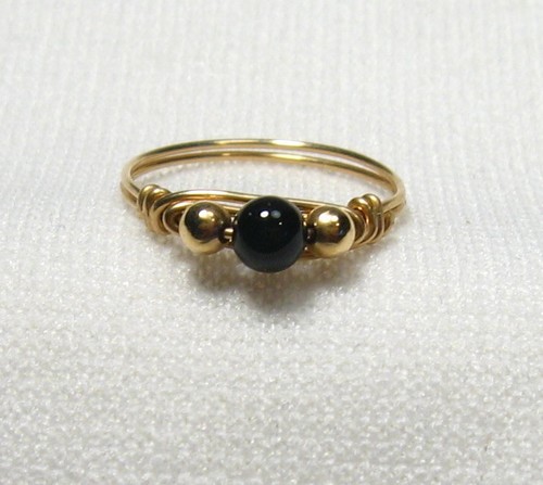 Lyns Schmuck handgefesselte Draht Edelstein Ringe Gold Größe 5 - Bild 3 von 25