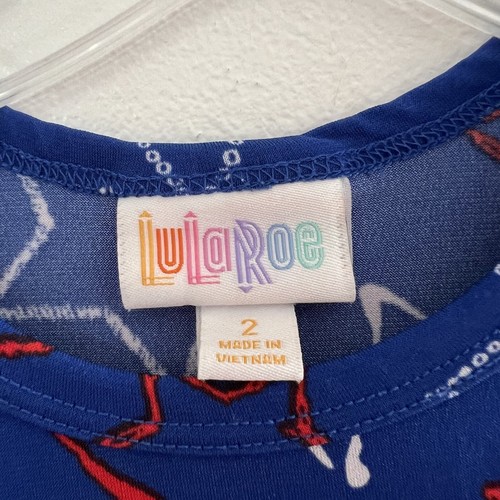 Abito Lularoe Scarlett bambina 4 luglio stelle taglia 2 rosso bianco blu America - Foto 2 di 3
