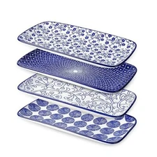 SERVING PLATTERS Vintage Blue Set of 4 12" SELAMICA