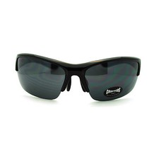 Choppers Mens Classic Biker Warp Baseball Half Rim Sports Plastic Sunglasses