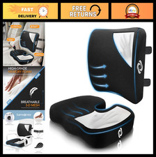 Ergonomic Memory Foam Seat Lumbar Support Cushion Combo For Office Car Wheel