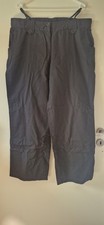Damen Leinen Hose Schwarz Weites Bein Gr 50