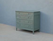 Comò cassettone 4 cassetti laccato Shabby Chic, prima metà '900 - L 110 cm!